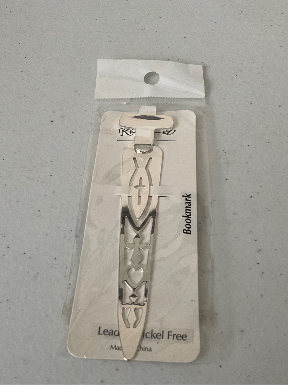 Rainbow Silver Metal Bookmark with Cutout Shapes